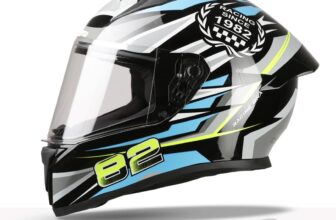 TVS Racing Titan Series Full Face Helmet for Men | Premium Bike Helmets with ABS Shell, UV Paint | Quick Release System | Aerodynamic Design | DOT & ISI Certified